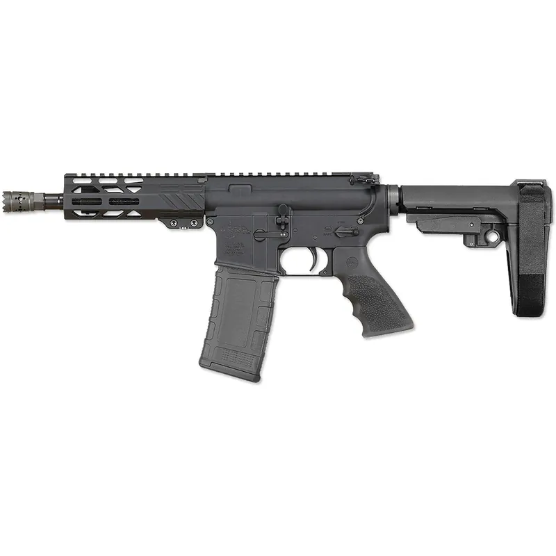 Rock River Arms BLK2132 LAR-15M 300 AAC Blackout 30+1 8" Black M-LOK Handguard, Black Aluminum Picatinny Rail Receiver, Black Polymer SB Tactical SBA3 Arm Brace, Black Hogue Rubber Grip