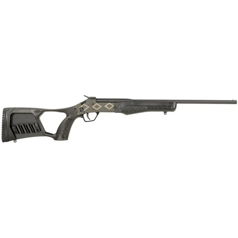 Rossi SSP1BKEN1 Tuffy Youth 410 Gauge with 18.50" Barrel, 1rd Capacity, Matte Black with Snakeskin Engraving Metal Finish & Black Fixed Thumbhole Stock Right Hand