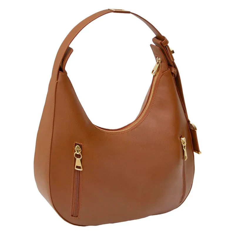 Bulldog Cases Hobo Style Shoulder Bag - Cognac