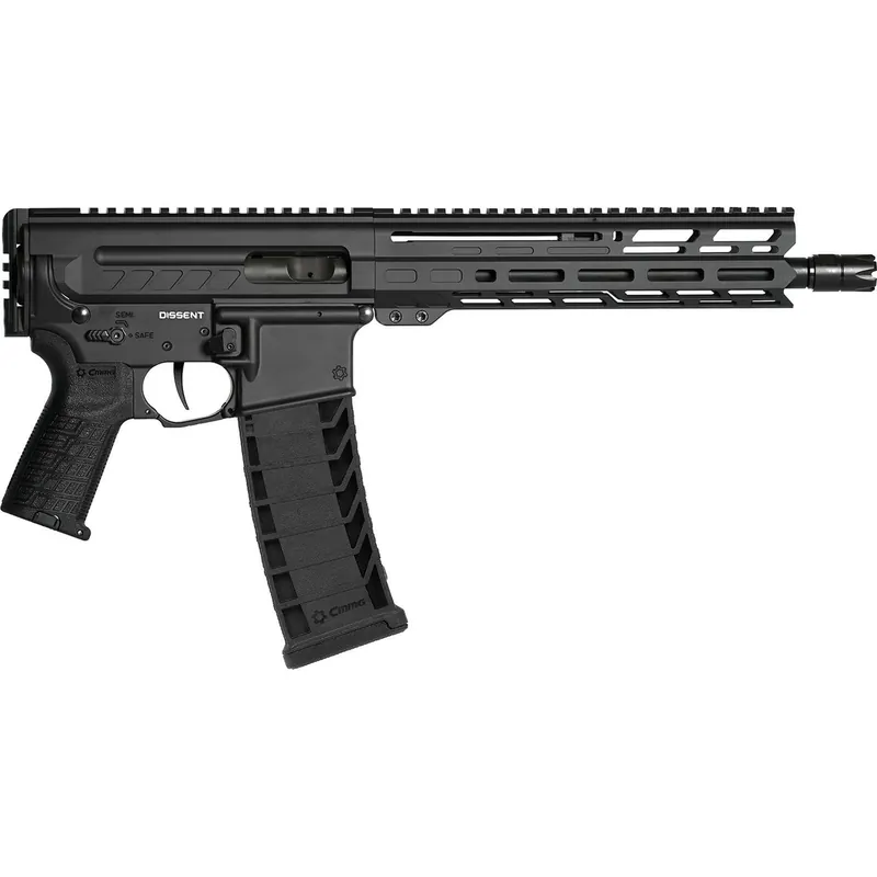 CMMG 94A8041AB Dissent MK4 9mm Luger 33+1 10.50", Black, Picatinny Brace Adapter, 9.60" M-LOK Handguard, Left Side Charging Handle, Zeroed Linear Comp, Zeroed Drop-In Single Stage Trigger