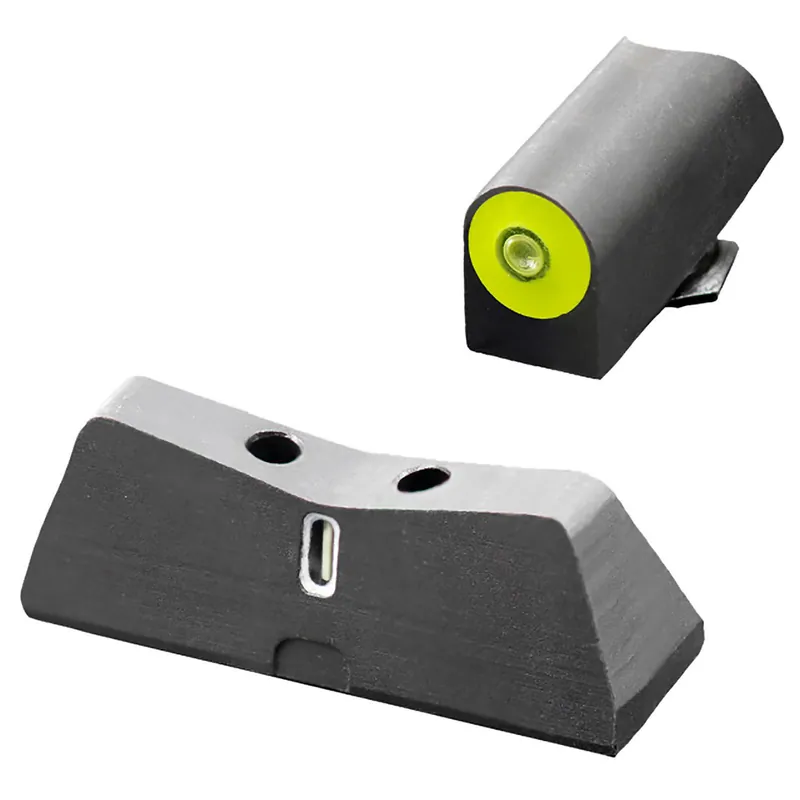 XS Sights GL0011S5Y DXT2 Big Dot Night Sights fits Glock Black Green Tritium Yellow Outline Front Sight Green Tritium White Outline Bar Rear Sight