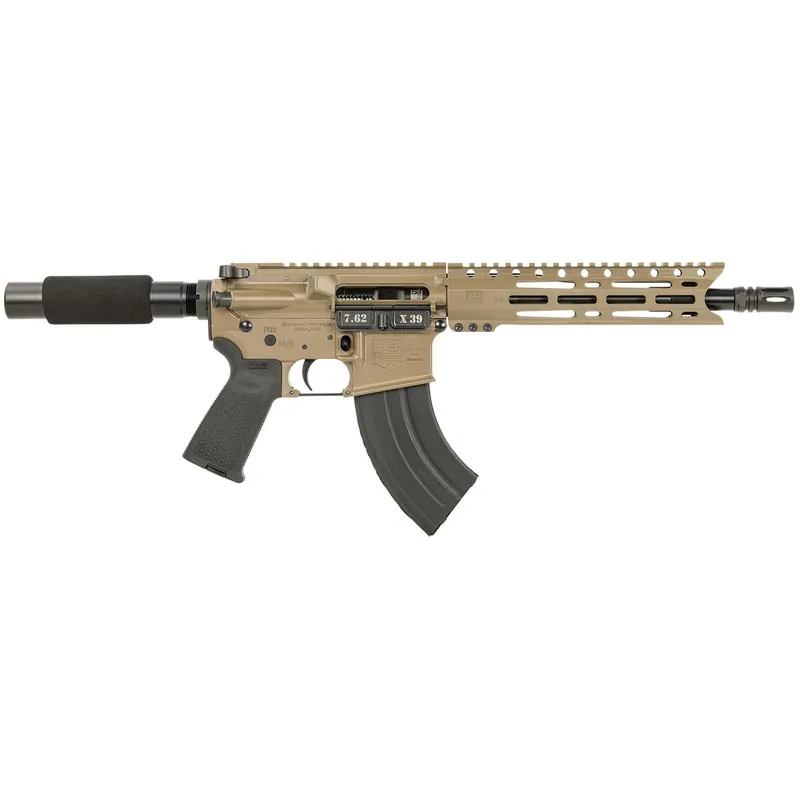 Diamondback DB1915O061 DB15 7.62x39mm 28+1 10", FDE, Carbon Lower, 9" M-LOK Handguard, Black Padded Buffer Tube/Magpul Grip