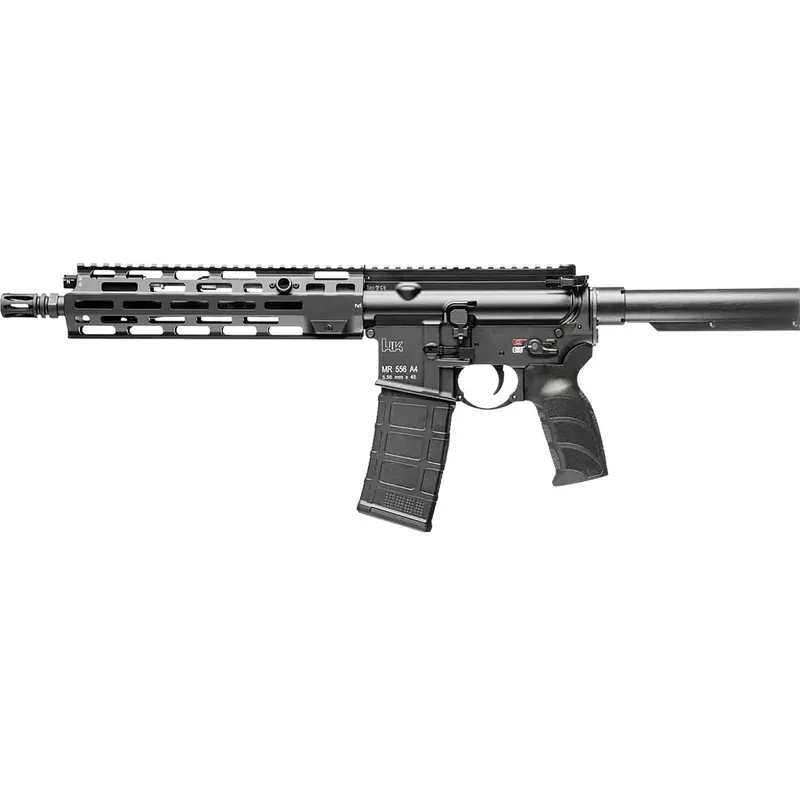 HK 81001050 MR556 A4 5.56x45mm 30+1 11" Black Threaded Barrel, M-LOK Handguard, Black Picatinny Rail Receiver, Black Pistol Tube, Black Polymer Grip, Ambidextrous