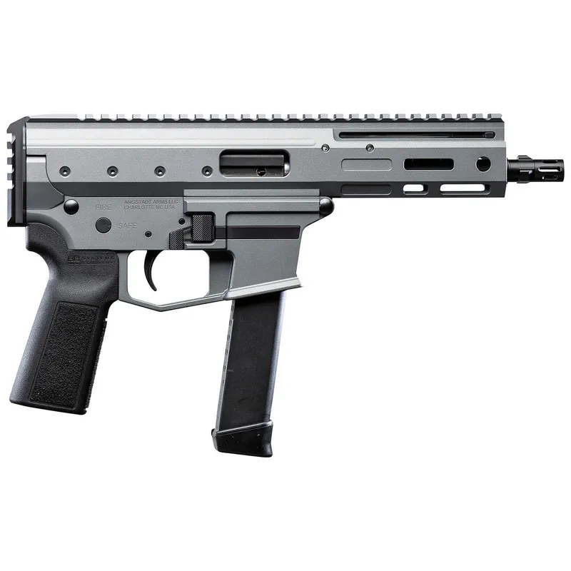 Angstadt Arms AAMDP09PG6 MDP-9 9mm Luger 27+1 5.85" Black Melonite Threaded Barrel, M-LOK Free-Float Handguards, Tactical Gray Cerakote Aluminum Picatinny Rail Receiver, Black Polymer Grips