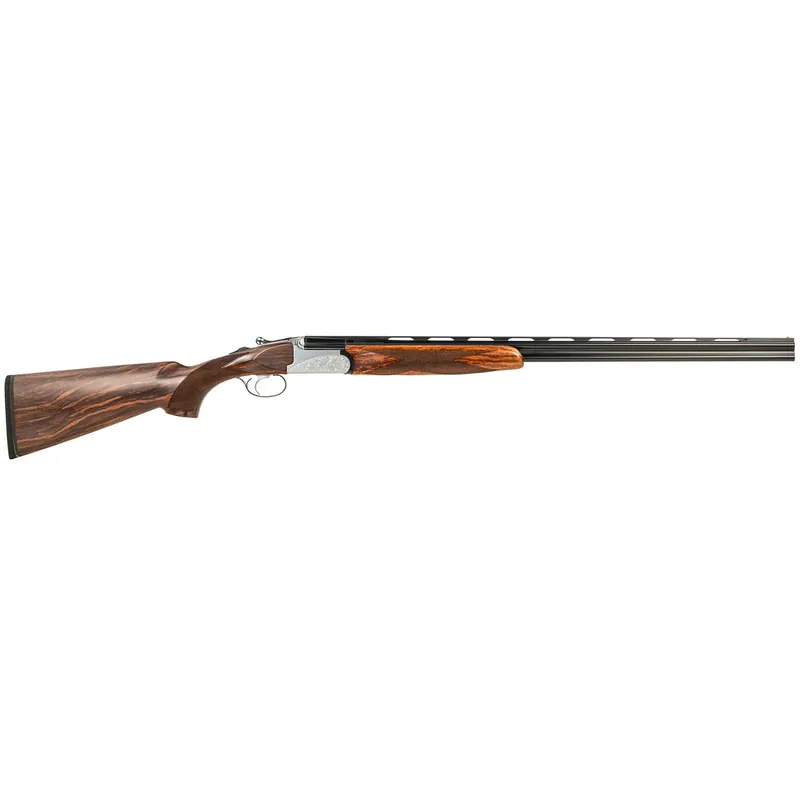 Fausti Usa, Inc 15402 Caledon 410 Gauge 3" 2rd 28" Blued Barrel, Engraved Stainless Rec, Wood Laser Grain Stock, Metallic Bead Sight