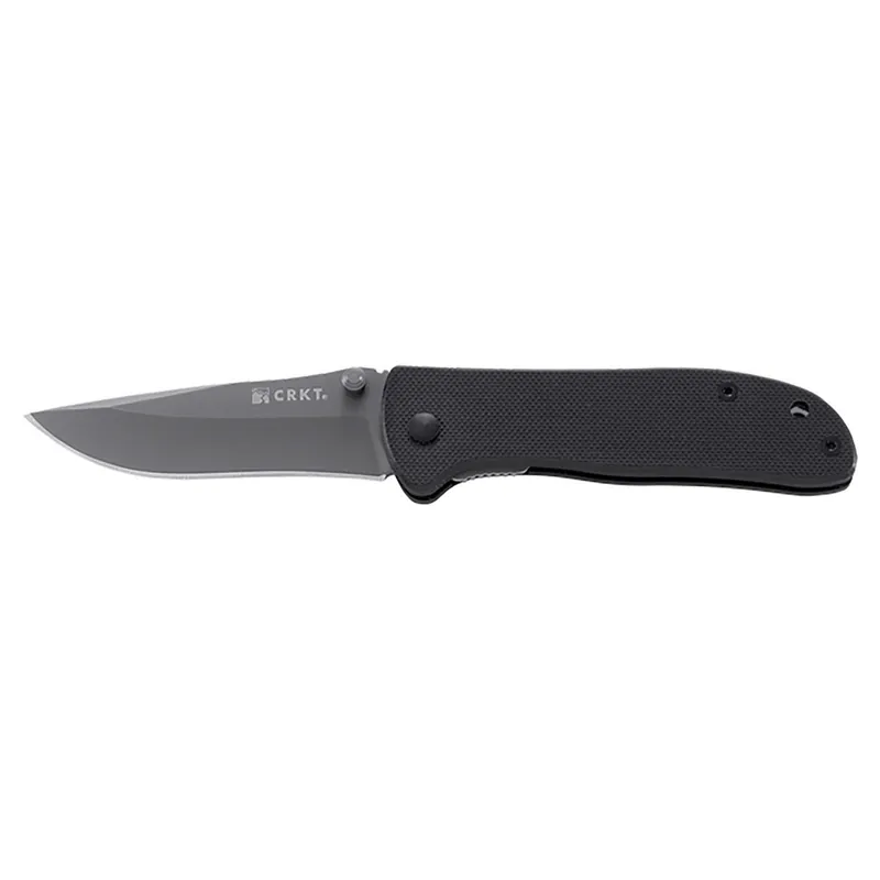 CRKT 6450K Drifter 2.88" Folding Plain Gray TiCN 8Cr14MoV SS Blade/Black G10 Handle Includes Pocket Clip