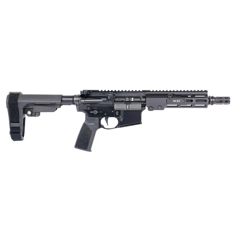 Geissele Automatics 08-518B Super Duty Mod 1 300 Blackout 8" Black Threaded Barrel, Black Aluminum Receiver w/Picatinny Rail, Synthetic SB Tactical SBA3 Brace, Black A17 Grip