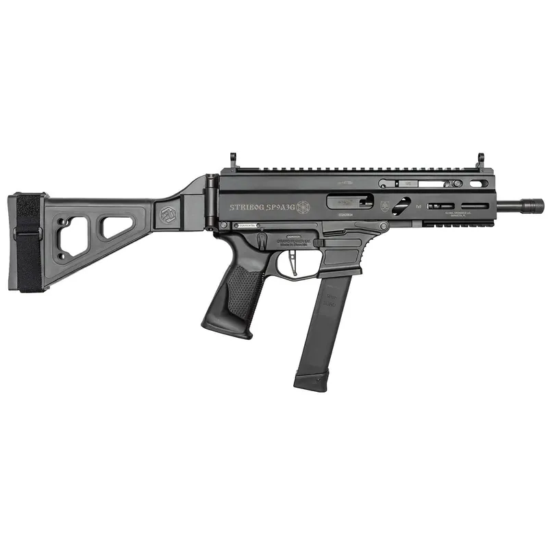 Grand Power 810091152850 Stribog SP9A3G 9mm Luger 8" Black, SB Tactical Brace