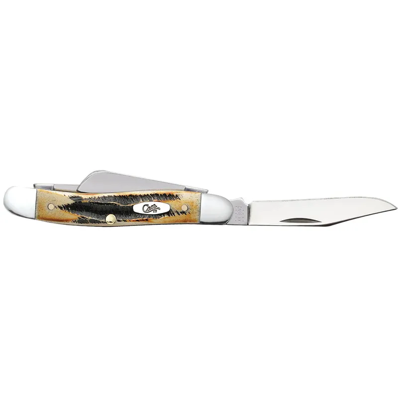 Case 03578 Stockman Medium 2.57"/1.88"/1.71" Folding Clip/Sheepsfoot/Spey Plain Mirror Polished Tru-Sharp SS Blade/Brown Jigged 6.5 BoneStag Handle