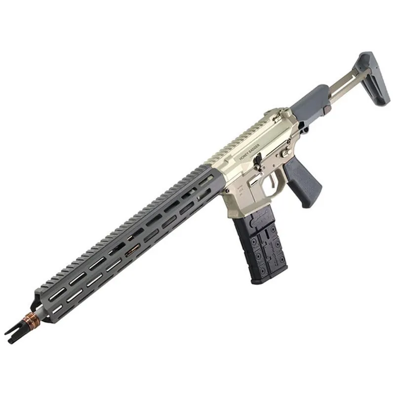 Q LLC Honey Badger *CA Compliant 5.56 NATO 16" Clear Anodized Cerakote Aluminum Receiver w/Picatinny Rail, M-LOK Handguard, Black Polymer Stock, Black Polymer Grip