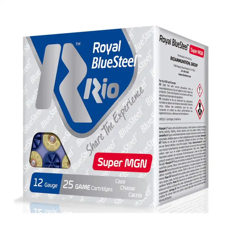 Rio Ammunition RBSSM402 BlueSteel Royal 12Gauge 3.50" 1 3/8oz 2Shot 25 Per Box/10 Case