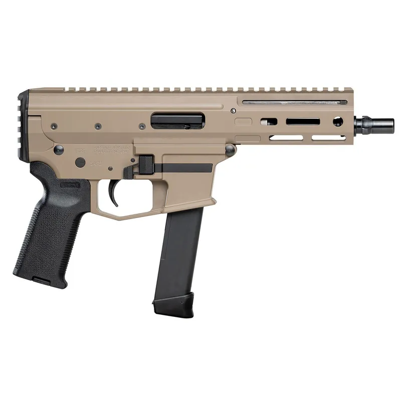 Angstadt Arms AAMDP09PF6 MDP-9 9mm Luger 27+1 5.85" Black Melonite Threaded Barrel, M-LOK Free-Float Handguards, Flat Dark Earth Cerakote Aluminum Picatinny Rail Receiver, Black Polymer Grips