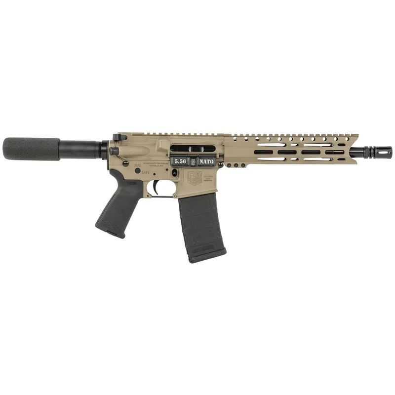 Diamondback DB1915K061 DB15 5.56x45mm NATO 30+1 10" Black Nitride Threaded Barrel, M-LOK Handguard, Flat Dark Earth Aluminum Picatinny Rail Receiver, Black Buffer Tube, Black Magpul Grip, Right Hand