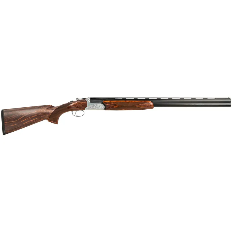 Fausti Usa, Inc 15602 Caledon 16 Gauge 2.75" 2rd 28" Blued Barrel, Engraved Stainless Rec, Wood Laser Grain Stock, Metallic Bead Sight