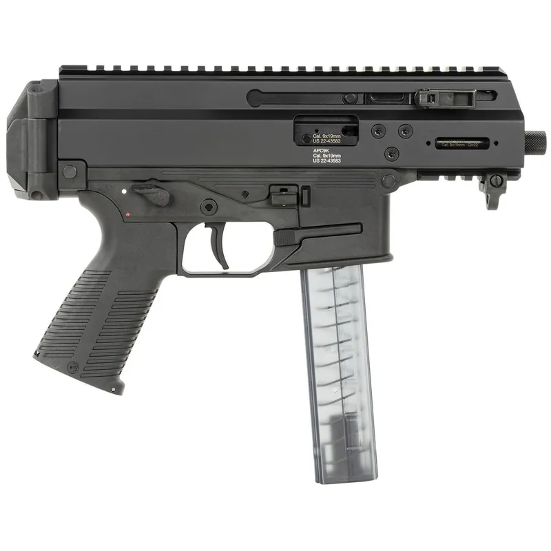B&T Firearms 36045 APC9K Pro 9mm Luger 30+1 4.30" Black Threaded Barrel, M-LOK Handguard, Black Hard Coat Anodized Aluminum Picatinny Rail Receiver, Black Polymer Grips, Ambidextrous