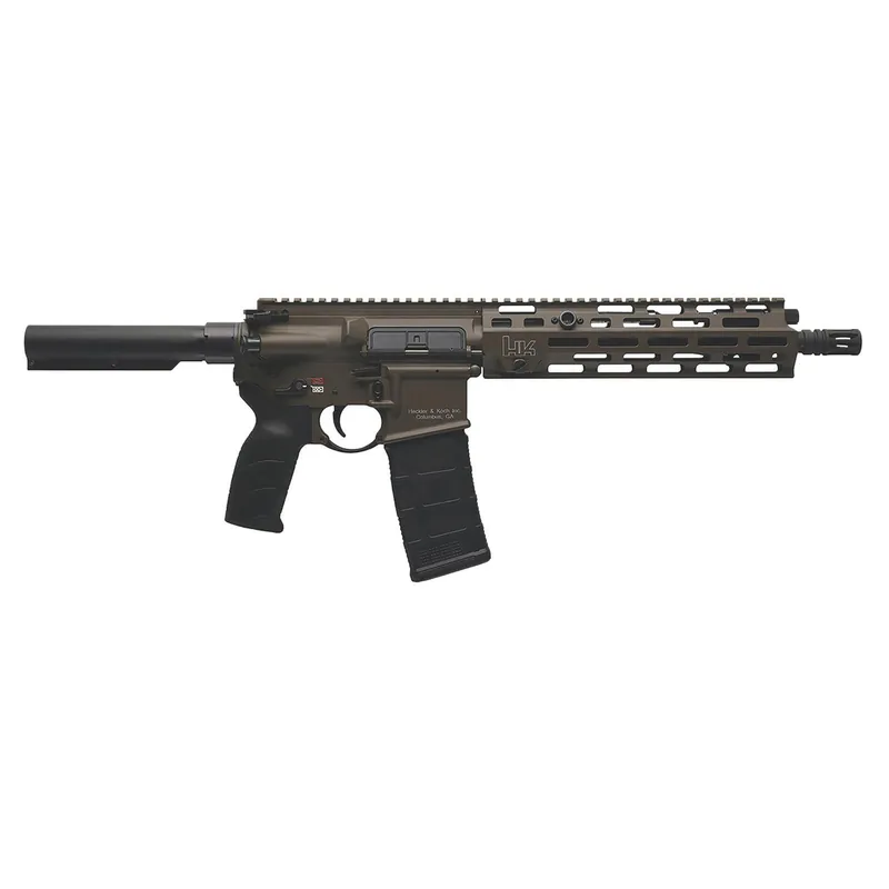 HK 81001201 MR556 A4 5.56x45mm 30+1 11" Black Threaded Barrel, M-LOK Handguard, Patriot Brown Picatinny Rail Receiver, Black Synthetic Pistol Tube, Black Polymer Grip, Ambidextrous