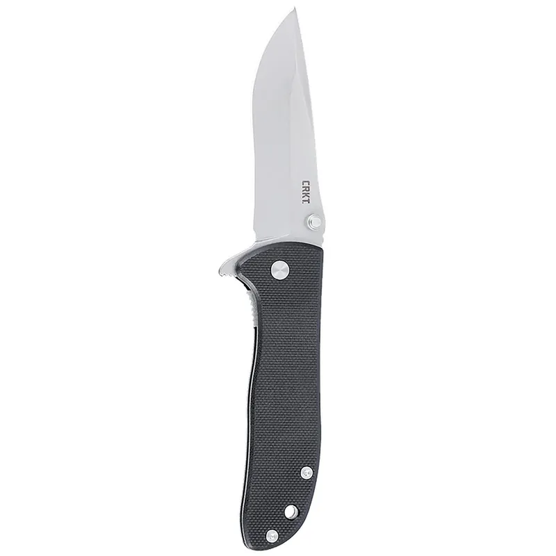 CRKT 6450D2 Drifter EDC 2.88" Folding Drop Point Plain Stonewashed D2 Steel Blade, Black Textured G10 Handle
