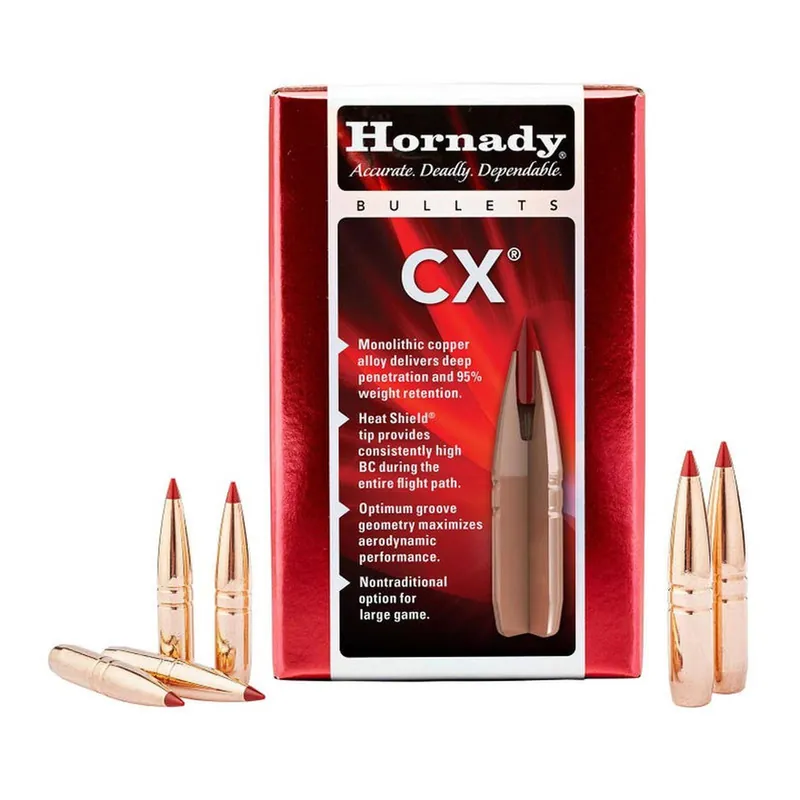 Hornady 261104 CX 6.5mm 120 gr Copper Solid 50 Per Box/ 25 Case