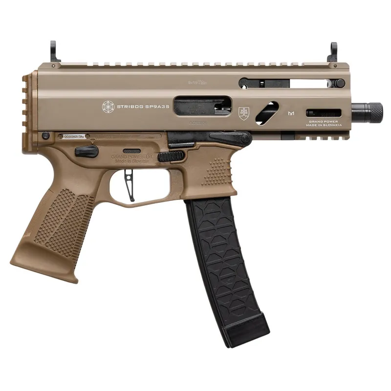 Grand Power 197892004787 Stribog SP9A35S 9mm Luger 30+1 8" Flat Dark Earth