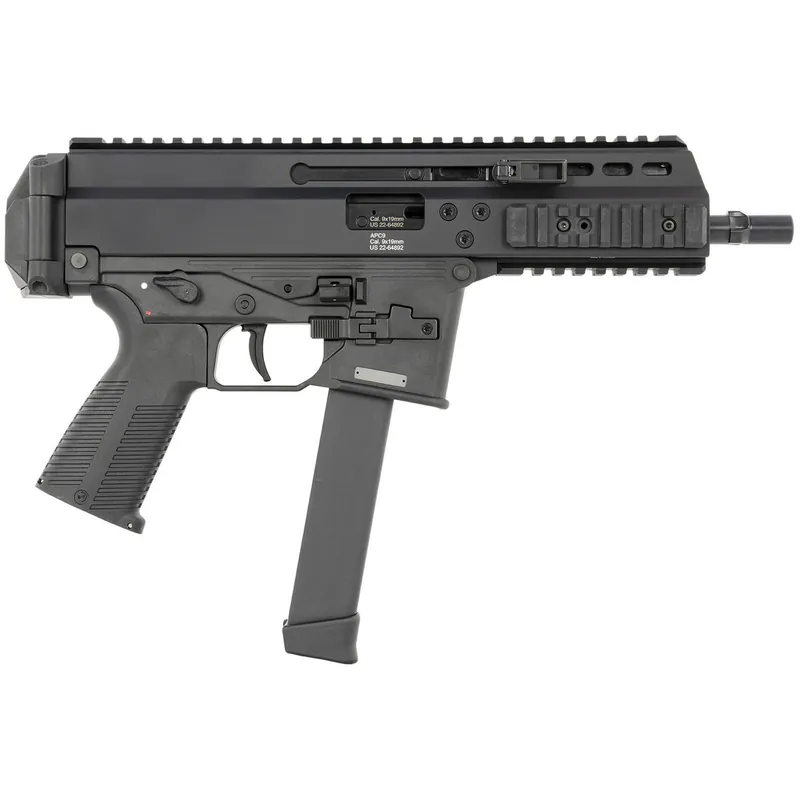 B&T Firearms 36039G APC Pro 9mm Luger 33+1 6.80" Black Steel Barrel, M-LOK Handguards, Black Hard Coat Anodized Aluminum Picatinny Rail Receiver, Black Polymer Grips, Ambidextrous
