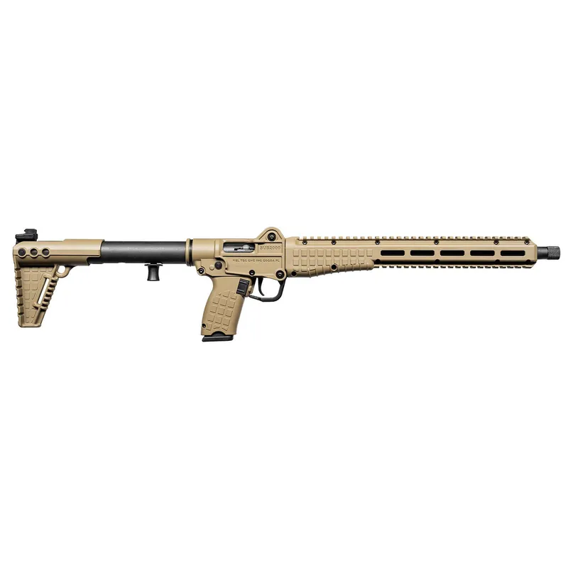 Kel-Tec SUB2K10GLKTAN SUB2000 Gen3 10mm Auto 15+1 16.15" Black Threaded Barrel, Tan Picatinny Rail Receiver, M-LOK Handguard, Rotating Forend, 3 Position Adj Tan Polymer Stock, Glock 20 Grip