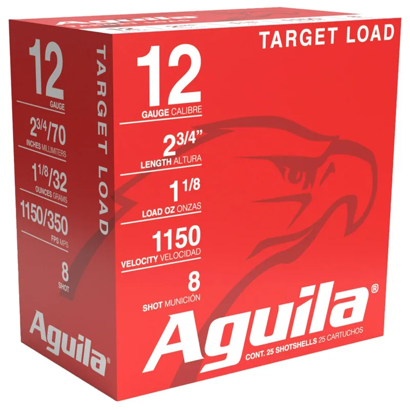 Aguila 1CHB1280 Target Load Competition 12Gauge 2.75" 1 1/8oz 8Shot 25 Per Box/10 Case