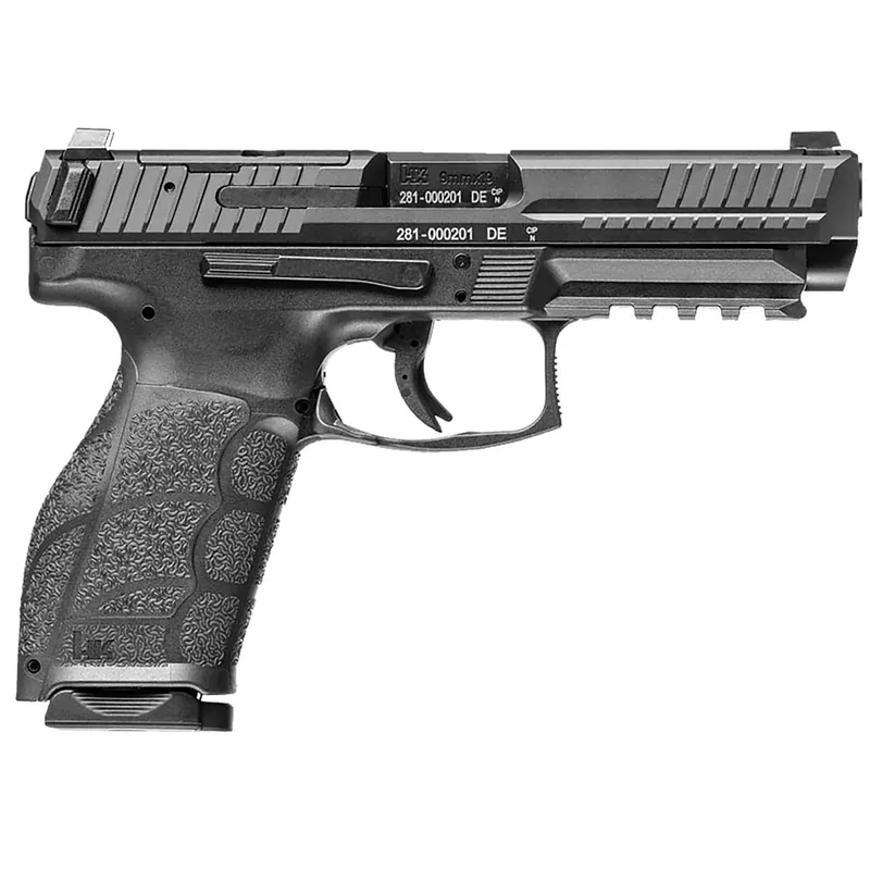 HK 81001066 VP9A1 Full Size 9mm Luger 10+1 4.53" Barrel, Black Steel Optic Ready/Serrated Slide, Black Polymer Frame w/Picatinny Rail, Interchangeable Backstrap Grip, Ambidextrous