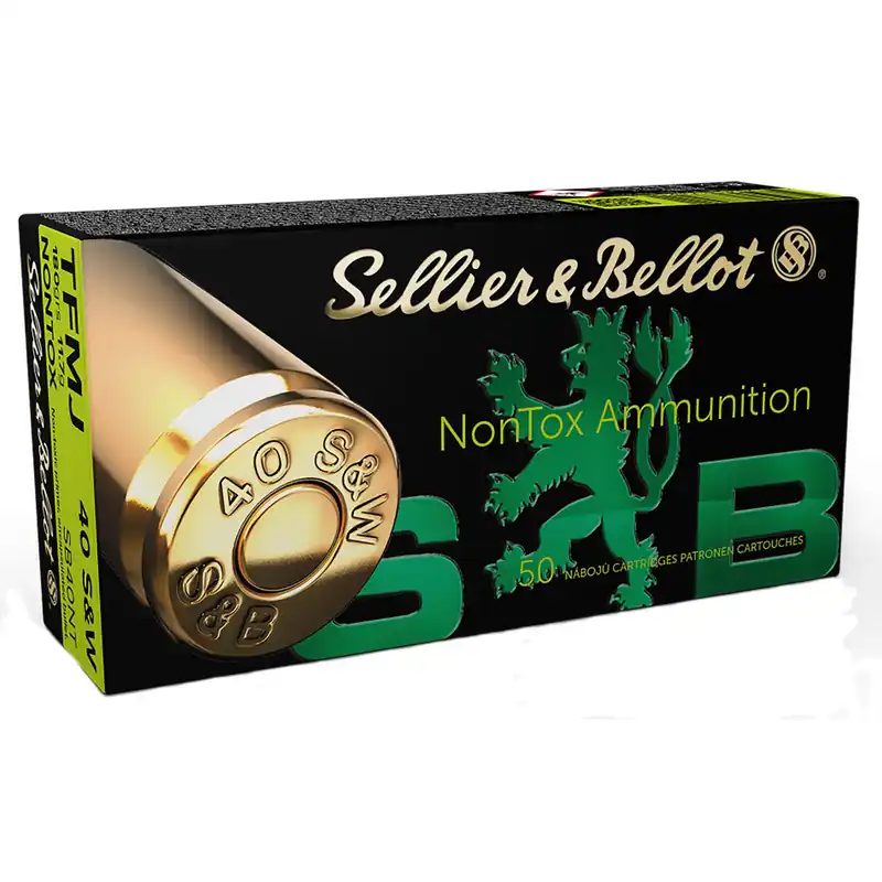 Sellier & Bellot SB40NT Handgun Non-Tox 40S&W 180gr Total Full Metal Jacket 50 Per Box/20 Case