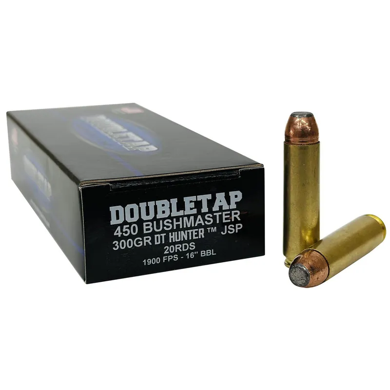 DoubleTap Ammunition 450B300SP 450Bushmaster 300gr Jacketed Soft Point 20 Per Box/25 Case