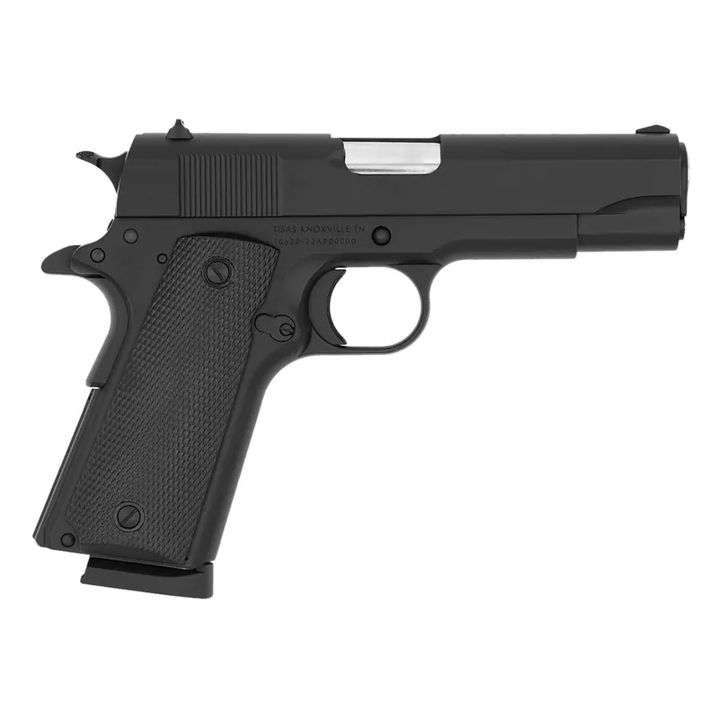 Tisas 10100113 1911 A1 Tanker 45 ACP 8+1 4.25" Hard Chromium Coated Steel Barrel, Manganese Phosphate Coated Serrated Steel Slide, Matte Black Steel Frame w/Beavertail, Plastic Grip