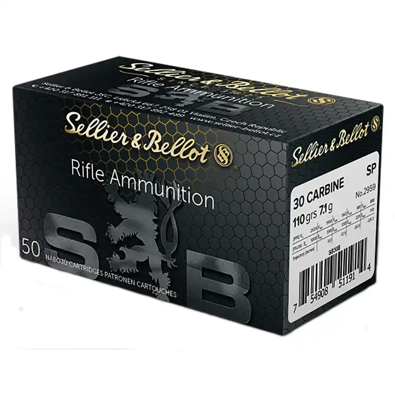 Sellier & Bellot SB30B Rifle 30Carbine 110gr Soft Point 50 Per Box/20 Case