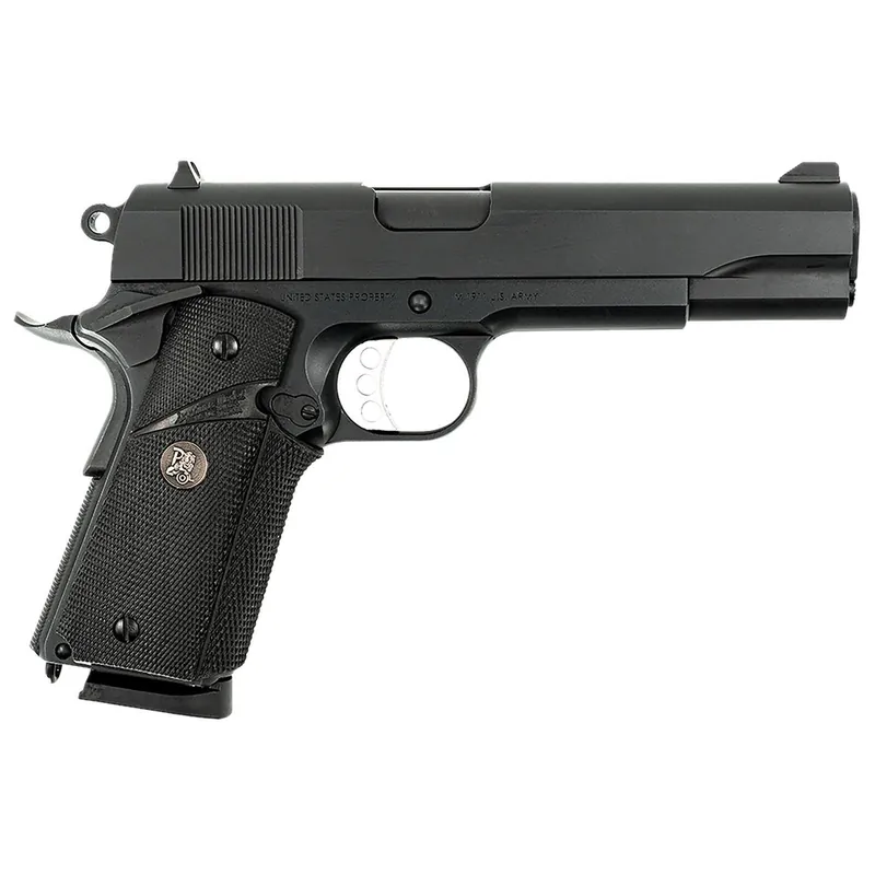 MAC 10100575 1911 Meusoc Full Size Frame 45 ACP 8+1 5" Black Target Crown Barrel, QPQ Tenifer Cerakote Steel Serrated Slide, QPQ Tenifer Cerakote Steel Frame w/Beavertail, Black Pachmayr Grip