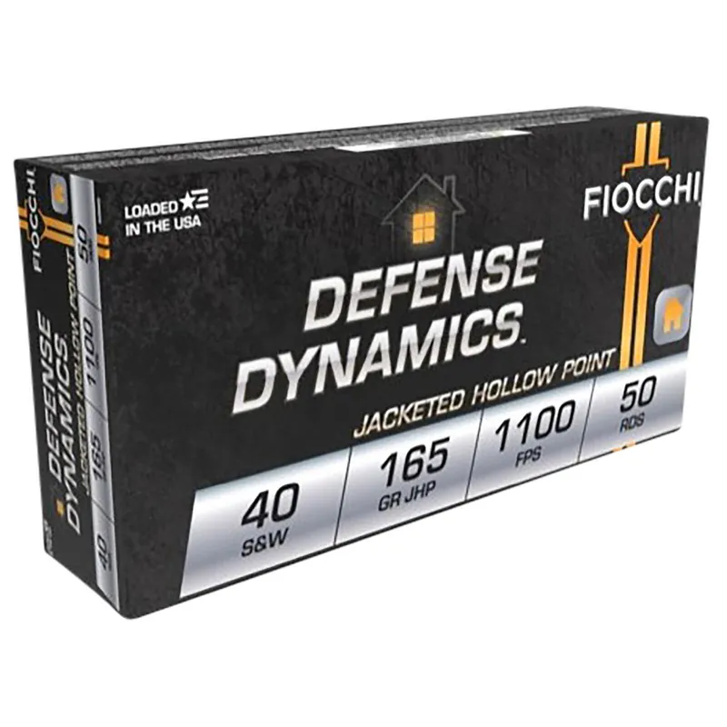Fiocchi 40SWC Defense Dynamics 40S&W 165gr Jacketed Hollow Point 50 Per Box/20 Case