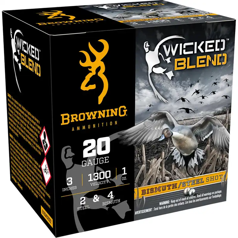 Browning Ammo B193432032 Wicked Blend 20Gauge 3" 1oz 2/4BI Shot 25 Per Box/10 Case