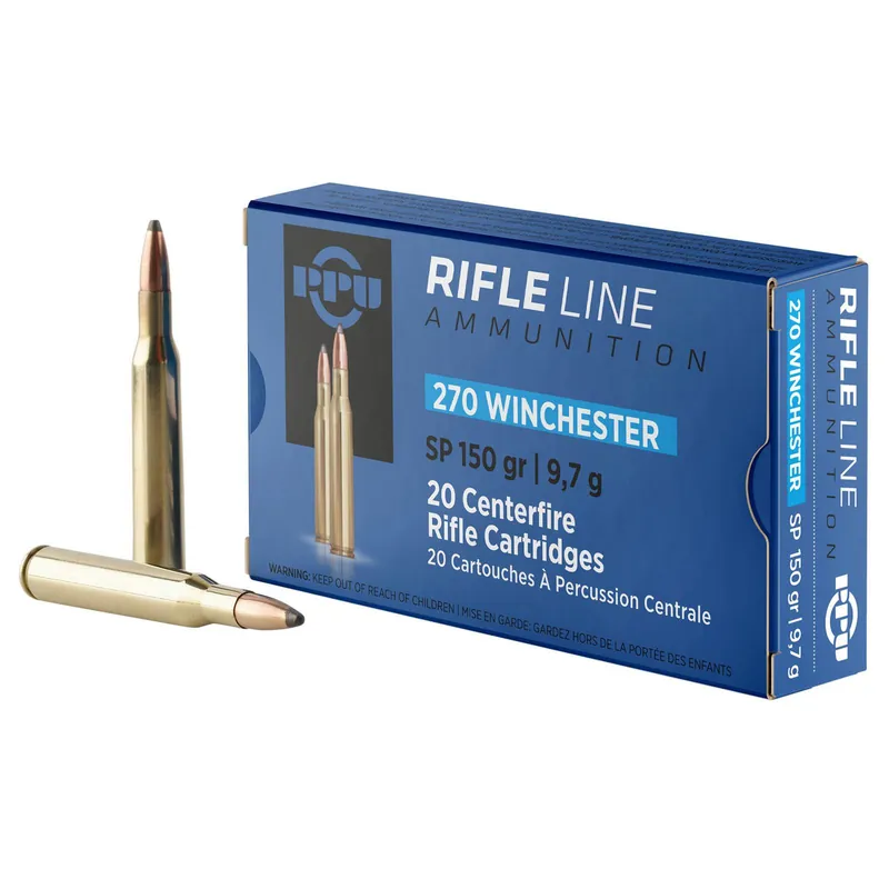 PPU PP2702 Standard Rifle 270Win 150gr Soft Point 20 Per Box/10 Case