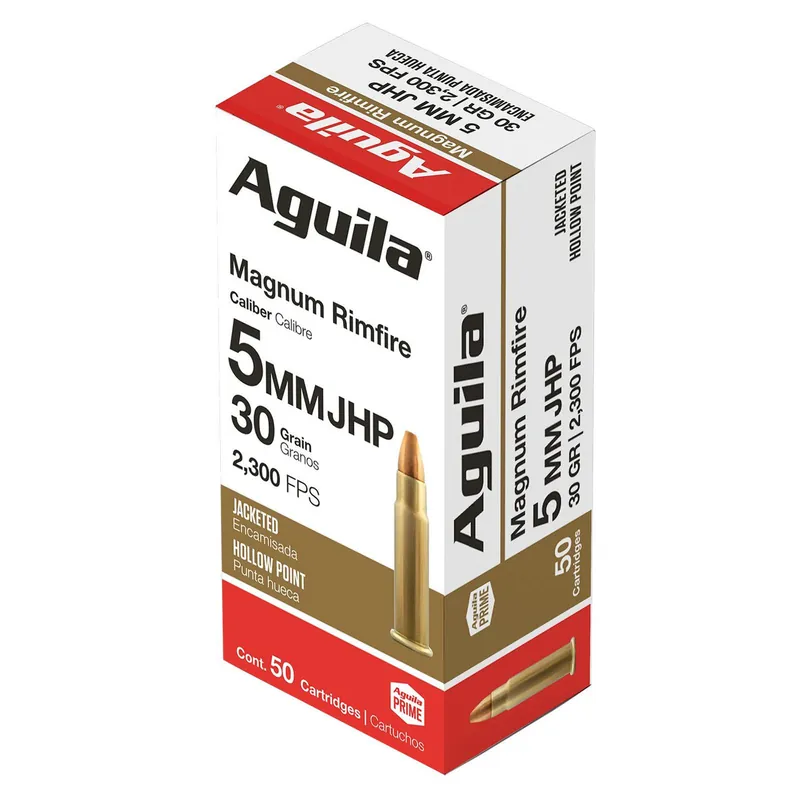 Aguila 1B222406 5mm Rem Mag 30gr Jacketed Hollow Point 50 Per Box/20 Case