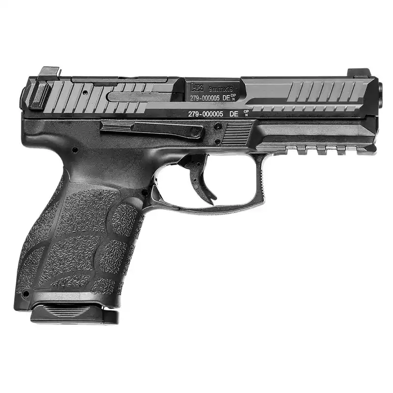HK 81001059 VP9A1 K *CA Compliant Compact 9mm Luger 10+1 4.09" Black Barrel & Steel Optic Ready/Serrated Slide, Black Polymer Frame w/Picatinny Rail, Interchangeable Backstrap Grip, Ambidextrous