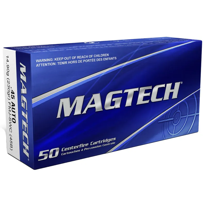 Magtech 45B Range/Training 45ACP 230gr Full Metal Jacket Semi Wadcutter 50 Per Box/20 Case