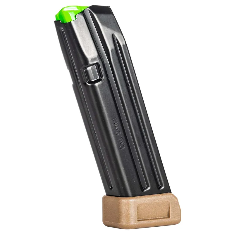 Mec-Gar MGG172005A Glock 17 20rd Extended 9mm Luger, Black Carbon Steel w/Flat Dark Earth Floorplate
