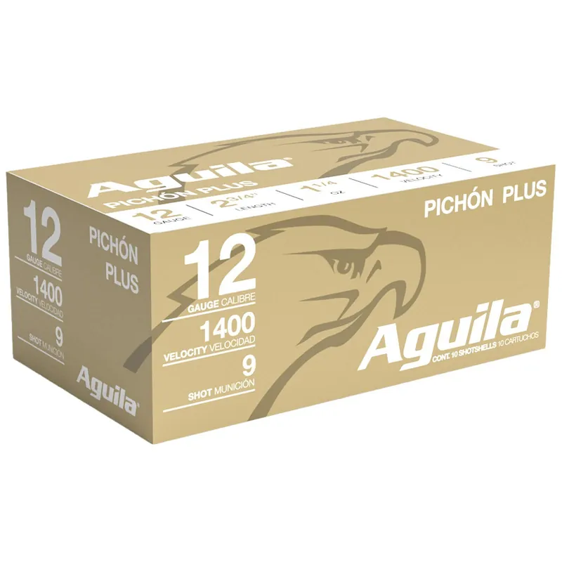Aguila 1CHB1297 Pichon Plus 12Gauge 2.75" 1 1/4oz 9Shot 10 Per Box/25 Case