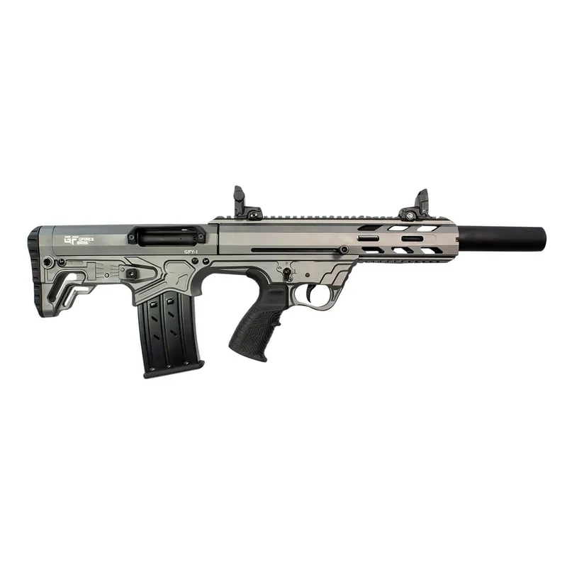 Gforce Arms GFY11220TG GFY-1 USA 12 Gauge Semi-Auto 3" 5+1 18.50" Black Threaded Barrel, Tactical Gray Cerakote Aluminum Receiver w/Picatinny Rail, Gray Bullpup Polymer Stock, Polymer Grip