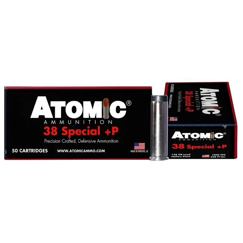 Atomic Ammunition 00419 Pistol Precision Craft 38Special +P 148gr Lead Hollow Point 50 Per Box/10 Case