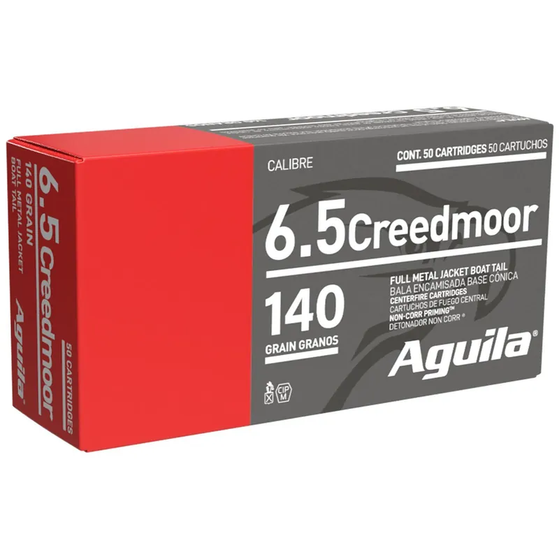 Aguila 1E650110 6.5Creedmoor 140gr Full Metal Jacket Boat Tail 20 Per Box/25 Case
