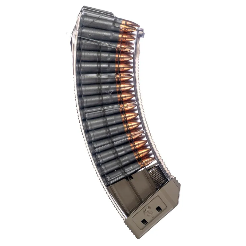 US Palm MA1119A Standard 30rd 7.62x39mm Fits AK-47 Clear w/Flat Dark Earth Floor Plate