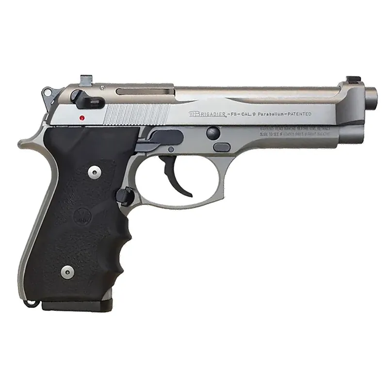 Beretta USA J92F560 92FS Brigadier 9mm Luger 10+1 4.90" Stainless Steel Barrel, Inox Stainless Steel Serrated Slide, Inox Aluminum Frame, Black Stippled Rubber Grip