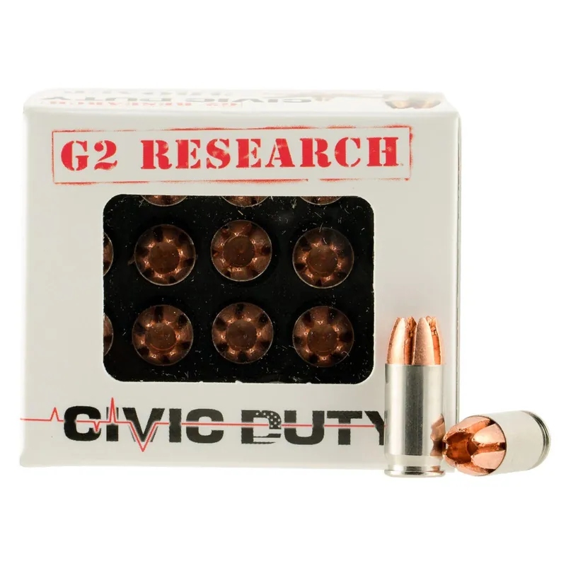 G2 Research G00621 Civic Duty 380ACP 64gr Copper Expansion Projectile 20 Per Box/25 Case