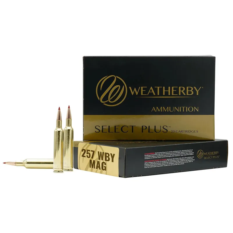Weatherby F257100SCO Select Plus 257Wthby Mag 100gr Hammer Custom 20 Per Box/10 Case