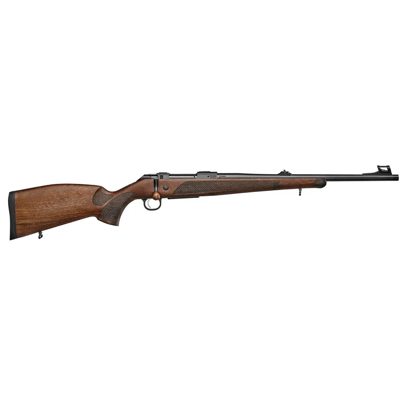 CZ-USA 07308 600+ Lux 30-06 Springfield 5+1 20" Black Nitride Threaded Barrel, Black Nitride Steel Drilled & Tapped Receiver, Walnut Fixed Stock