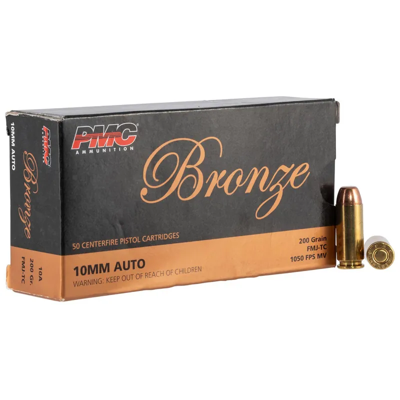 PMC 10A Bronze 10mmAuto 200gr Full Metal Jacket Truncated Cone 50 Per Box/20 Case