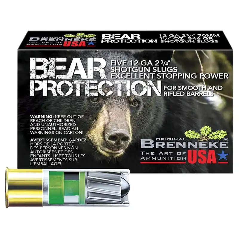 Brenneke SL122BP Bear Protection 12Gauge 2.75" 1 1/4oz Slug Shot 5 Per Box/50 Case